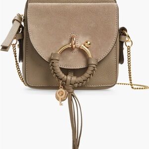 See by Chloe Mini Joan Taupe Leather Crossbody Bag